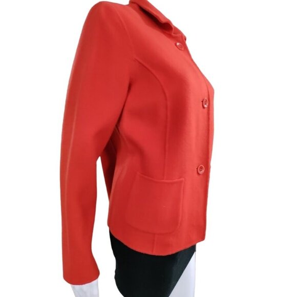 NWT Talbots Long Sleeve Wool Blend Button Down Blazer Jacket Red Women's Size 4 - Picture 7 of 14